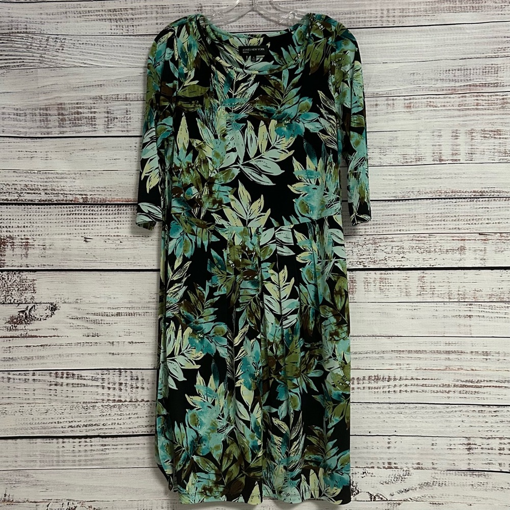 Jones New York Green and Black Dress